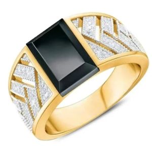 Men's Gold Natural Charm Style Onyx Ring